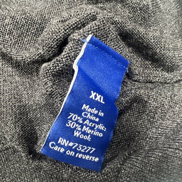 APT. 9 Seriously Soft Merino Sweater XXL Charcoal Black Gray V-Neck Pullover - Picture 5 of 7